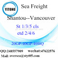 Shantou Porto Mar transporte de mercadorias para Vancouver